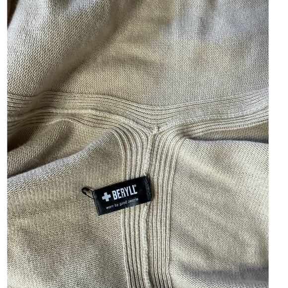 Beryll Tan One Size Cashmere Cardigan Made In USA - Picture 4 of 4